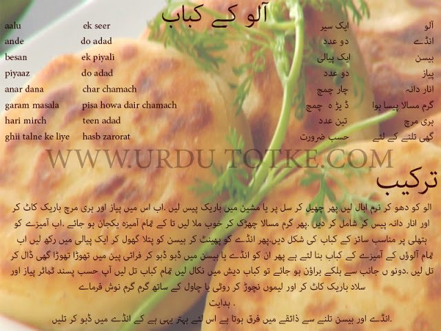 how to make aloo kabab in urdu