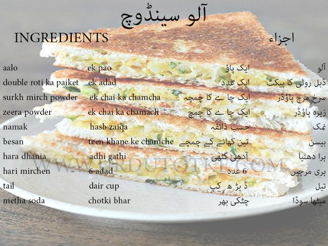 best sandwich recipes in urdu