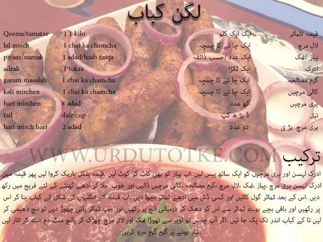 lagan kabab recipe in urdu - kabab recipes in urdu