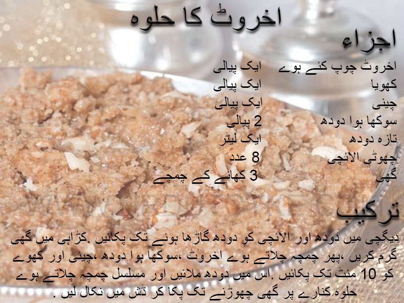 akhrot ka halwa recipe in urdu