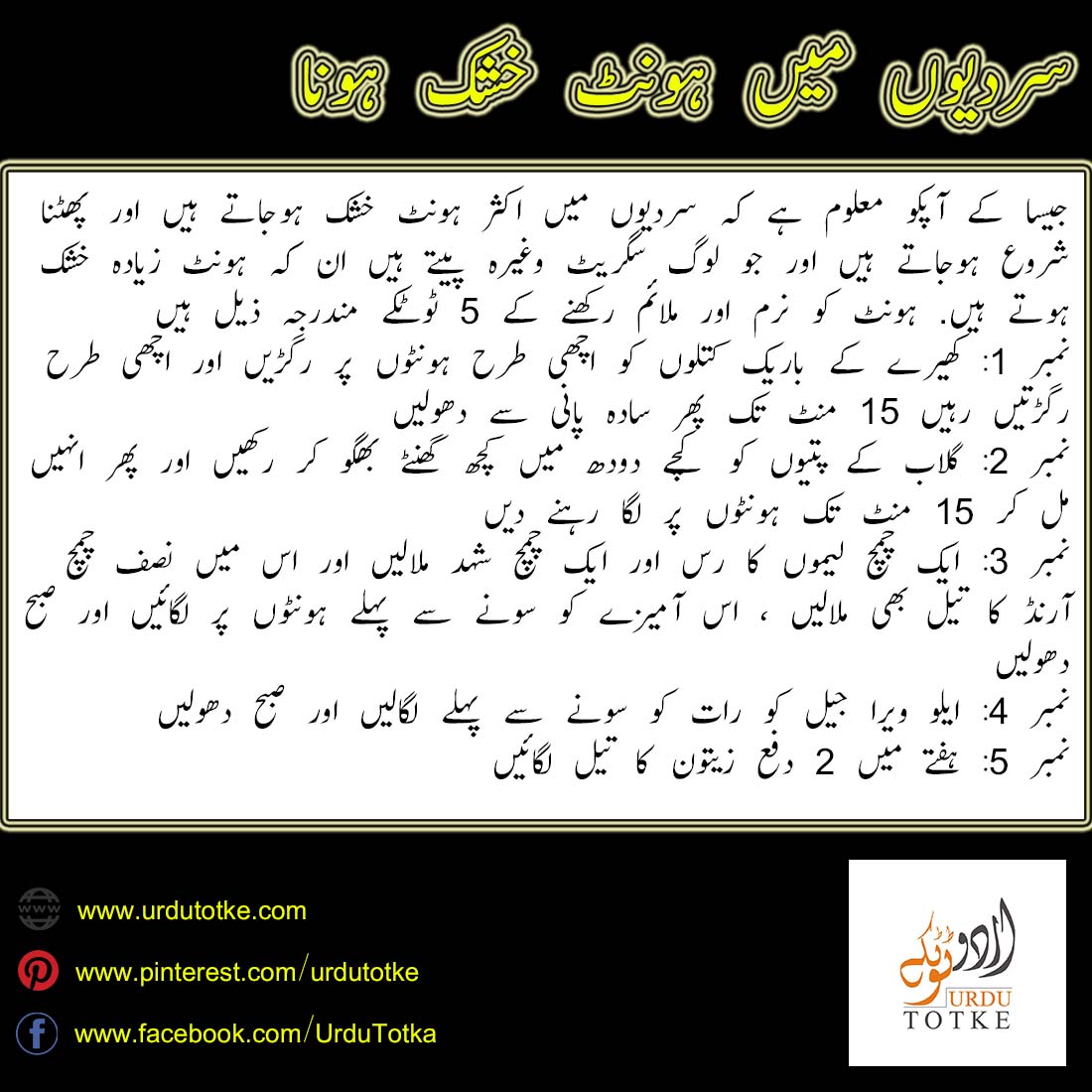 How to Protect Lips in Winter in Urdu
