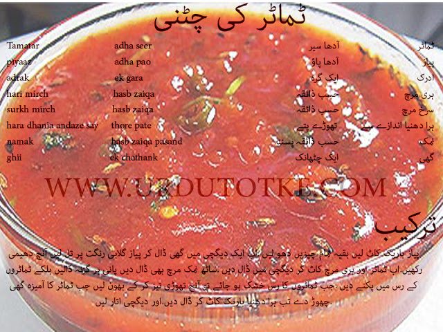 how to make tomato chutney in urdu hindi