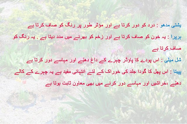 Health benefits and characteristics of plants in urdu and hindi