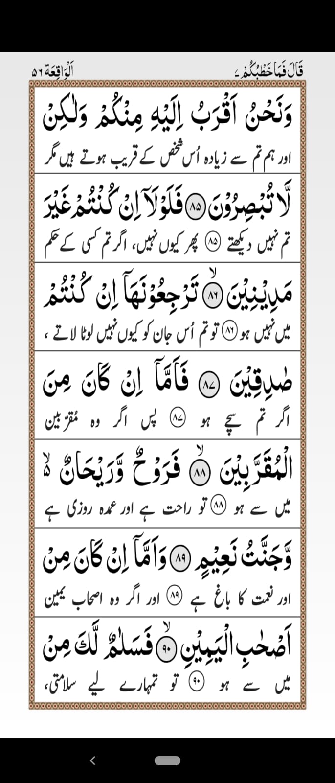 Surah Waqiah with Urdu Translation Page 13